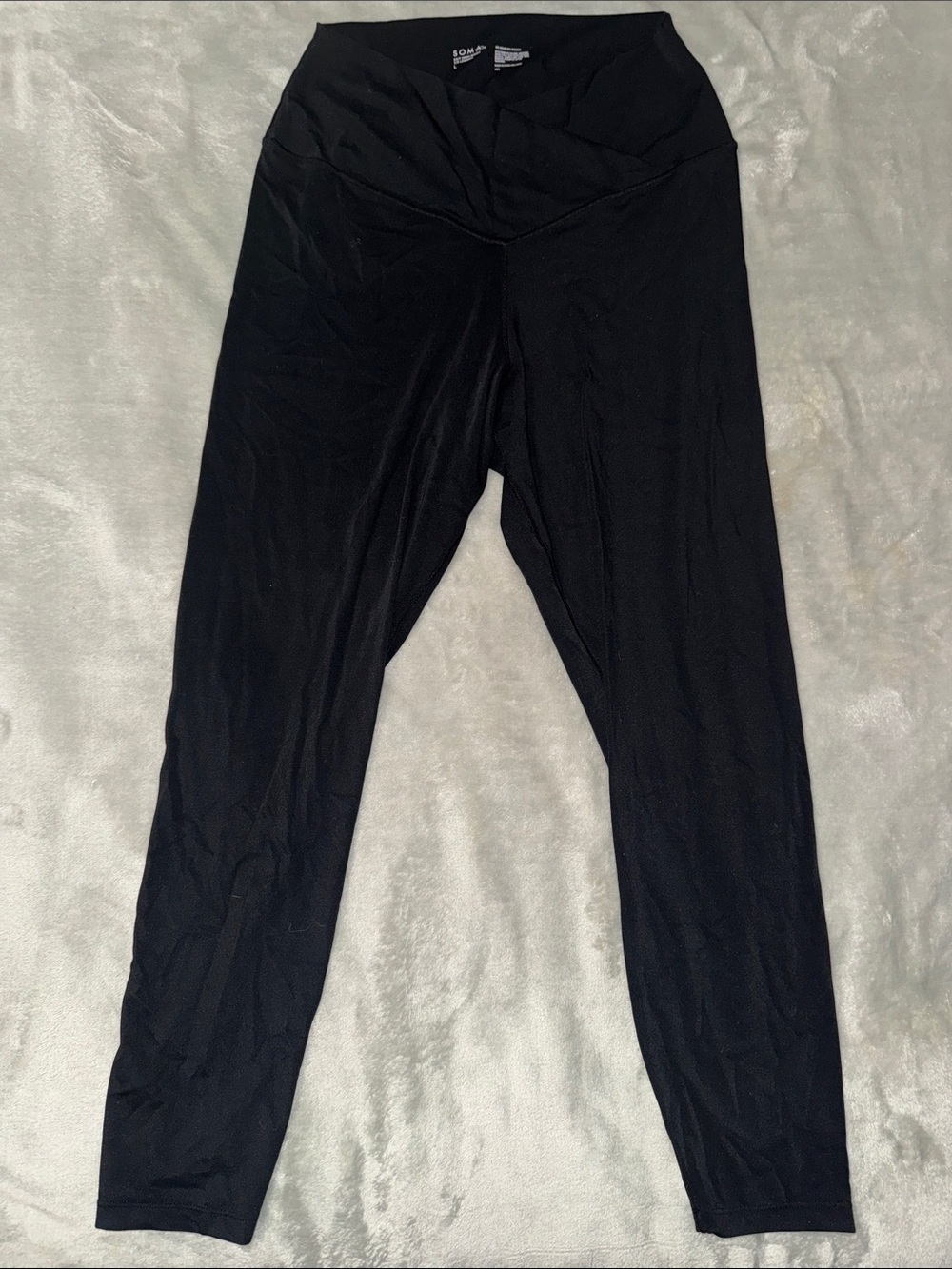 Soma Black Fold-Over V-Waist Leggings